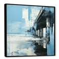 thumbnail image 2 of Designart "Aqua And Snow Minimalist Dock View I" Coastal Floater Framed Wall Decor, 2 of 5