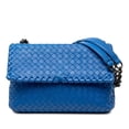 thumbnail image 1 of Pre-Owned Bottega Veneta Intrecciato Chain Shoulder Bag Blue Leather Women's... (Good), 1 of 7