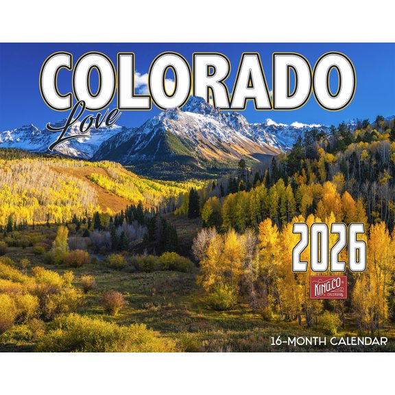 2026 Colorado Scenic Wall Calendar 16-Month X-Large Size 14x22, Majestic Mountains, Alpine Lakes, by The KING Company-Monster Calendars