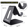 thumbnail image 4 of CreaDream Phone Stand for Desk, Cell Phone Stand Holder, Aluminum Desktop Stand Compatible with Switch, All Smart Phones, iPhone  16 15 14 13 12 Pro Max Mini-Black, 4 of 7