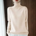 thumbnail image 4 of NTACZA Loose Fitting Womens Sweaters Turtleneck Basic Yellow Sweaters Pullover Raglan Sleeve Knit Shirt Ladies Jumper M, 4 of 5