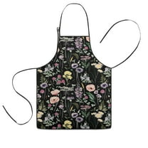 Pioneer Flower Floral Print Pattern Kids Aprons for Girls and Boys,Adjustable Neck Strap Toddler Aprons for Kids Cooking Baking