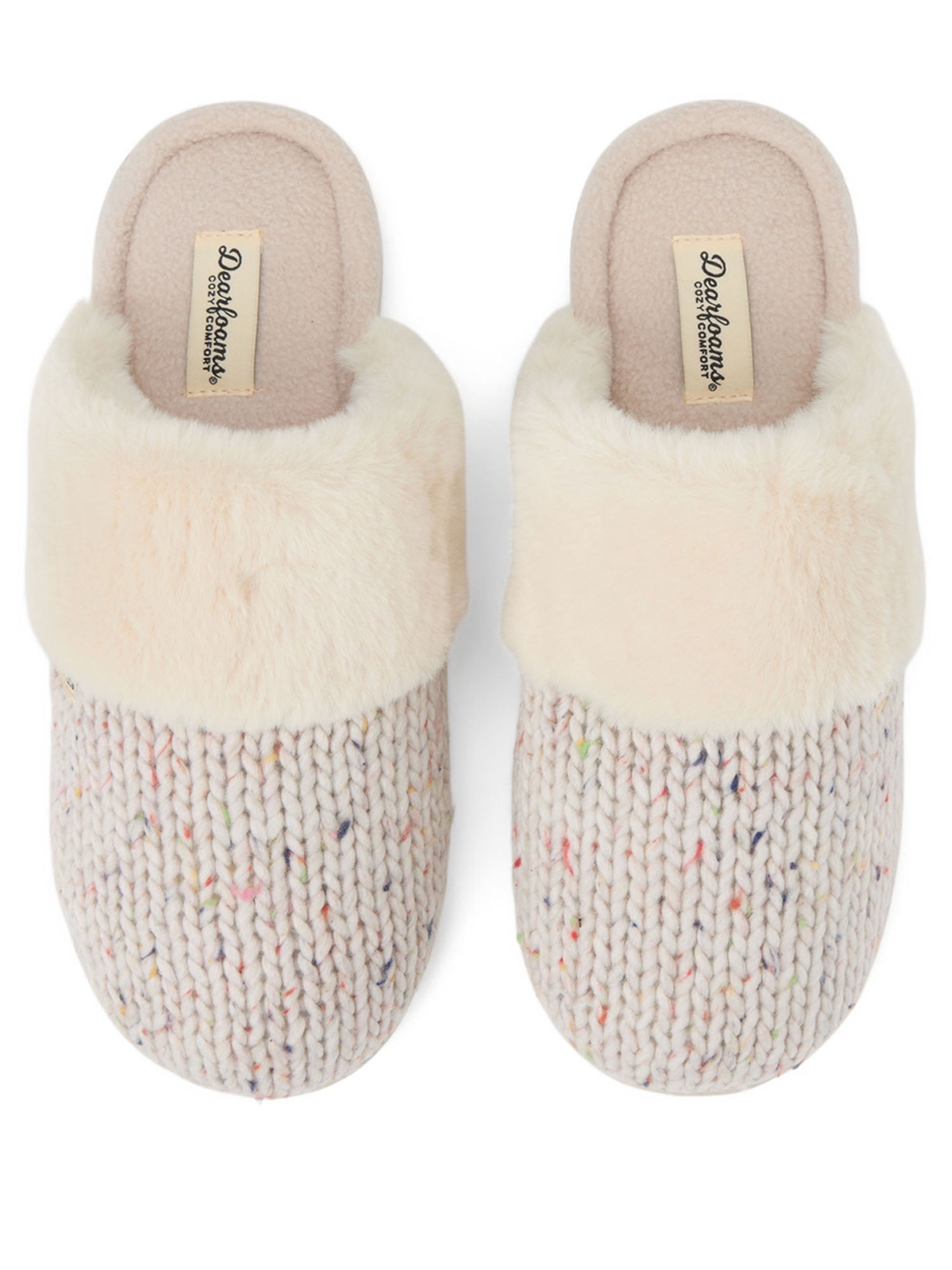 Dearfoams Cozy Comfort Women's Knit Speckeled Scuff Slippers