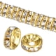 thumbnail image 1 of Paquete de 100 cuentas espaciadoras rondelle, cuentas sueltas de cristal de rhinestone checo de 0.31 pulgadas/8mm [Tono Dorado], 1 of 6
