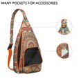 thumbnail image 3 of Mystic Mandala Sling Backpack - Exotic Floral Boho Design, Fashionable Anti-Theft Pack for Commuters, 3 of 4
