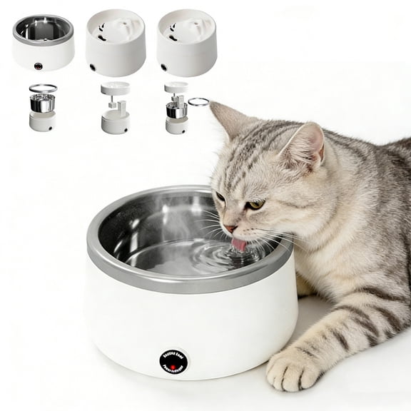Dog Bowls Cat Bowls Pet Bowls Heated Ceramic Water Bowl Constant Temperature Bite Resistant Cord for Dogs Cats Chickens Birds Indoor by PALIFEUR