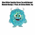 thumbnail image 3 of Blue Glitter Squishy Stress Toy with Horned Monster Design, 1 Pack, for Relaxation, Toy, 3 of 3