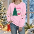thumbnail image 2 of Staki Christmas Shirts for Girls Girl Sweatshirts Christmas Crewneck Long Sleeve Pullover Cotton Graphic Top Sweater Shirts(Pink,2-3 Years), 2 of 4