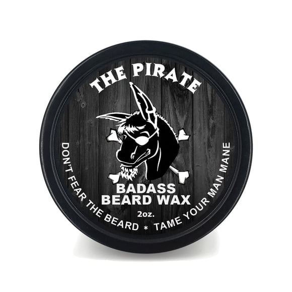 Badass Beard Care Cera para barba para hombres - El aroma pirata 2 oz - Suaviza el cabello de la barba Deja tu barba luciendo y sintiéndose más densa