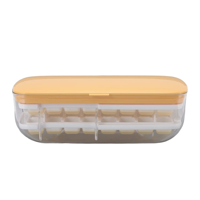 ABS Ice Cube Tray,Ice Cube Tray ABS Ice Making Accessorywith Lid Grids Ice Cube Tray Multi-Functional