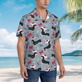 thumbnail image 3 of Sigee Christmas Hat Dachshund for Men’s Casual Beach Summer Shirts Funky Hawaiian Shirt for Men Hawaiian Shirts,Large, 3 of 7