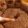 thumbnail image 3 of Dog Mat Round Large Pet Cat House Plus Velvet Deep Sleeping Warm Bear Paw Shape Super Soft Cushion for Medium&large Dogs Bed ShopWise Round, 3 of 7