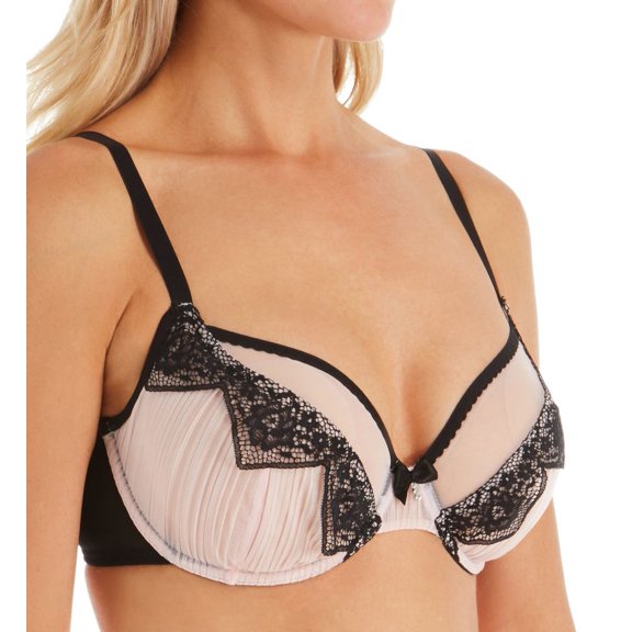 Women's Pour Moi 16202 Contradiction Voila Underwire Bra (Pink/Black 40DD)