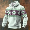 thumbnail image 2 of HXWCHs Western Style Hooded Sweatshirt for Men Featuring Front Pocket Long Sleeve Casual Pullover XL Green, 2 of 3