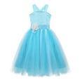 thumbnail image 4 of iEFiEL Little Big Girls Cross Back Flower Girl Dress Wedding Tulle Birthday Party Dress, 4 of 6