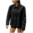thumbnail image 2 of jobturf Jackets for Women Fall Spring Fashion Full Zip Up Coats Long Sleeve Going Out Tops Lightweight Casual Outerwear with Pockets, 2 of 6