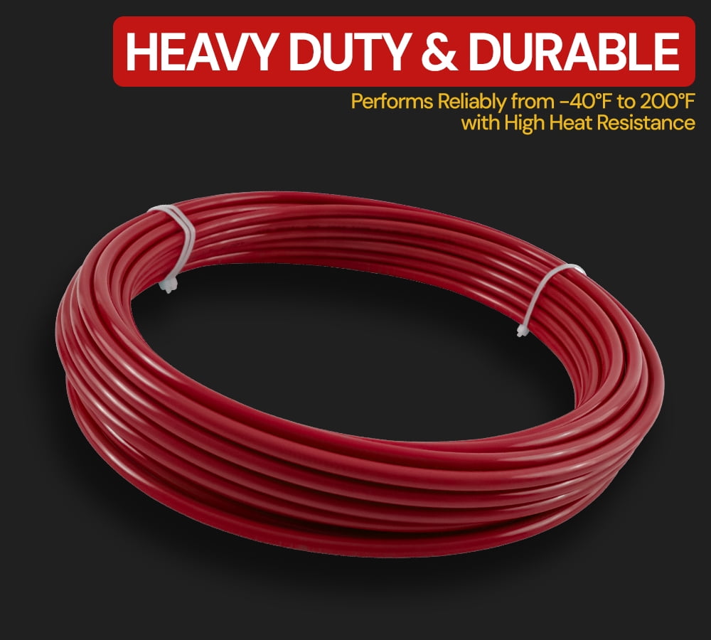 (2 Pack) 1/4" OD x 100' Red SAE J844 Nylon Air Brake Tubing DOT Approved | Pneumatic Nylon Air Line Hose for Air Brake System