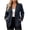Dark Blue, variant on Women Vertical Stripe Blazer Jacket, Lapel One Button Long Sleeve Office Coat with Pockets, Relaxed Fit Business Casual Outerwear Top