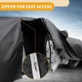 thumbnail image 4 of Funda para automóvil Unique Bargains impermeable para todo clima, protección contra sol y lluvia, funda exterior completa para MG ZS 2017-2023 210D-PU negra con franjas reflectantes, 4 of 5