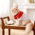 thumbnail image 4 of LACKUST Dog Cat Halloween Costume Set Religious Pet Outfit with Adjustable Mitre Hat Soft Polyester Cosplay for Small Medium Dogs Cats Funny Party Photo Shoot, 4 of 6