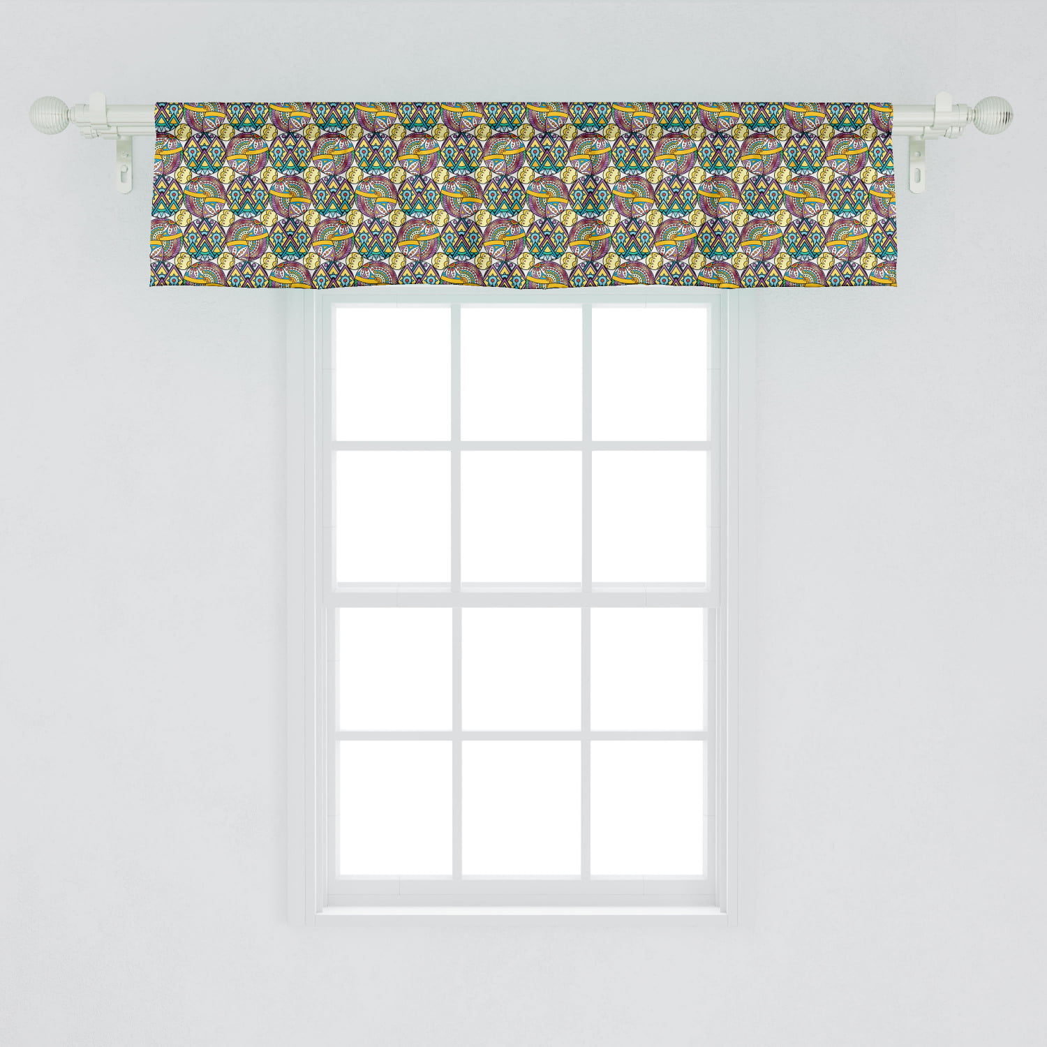 Ambesonne Asian Window Valance, Mandala Patchwork Style Pattern in Oriental  Style Boho Eastern Mystical Elements, Curtain Valance for Kitchen Bedroom  ...