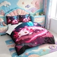thumbnail image 2 of Manfei Kawaii Axolotl 7-Piece King Bedding,Watercolor Ocean Animal King Bed in a Bag,Reversible, 2 of 7