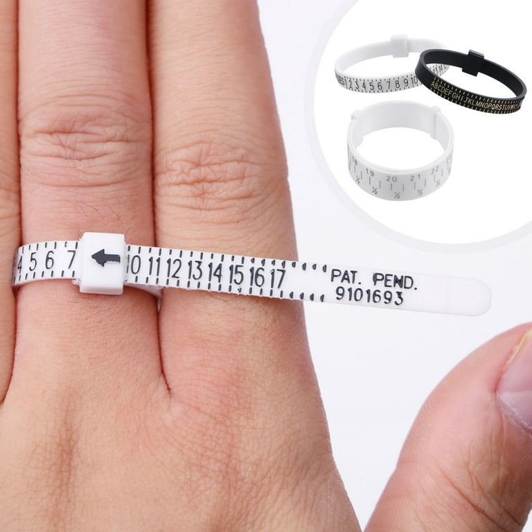 Homemaxs Ring Size Sizer Sizes Circumference Metal Wedding Ruler Engagement Plastic Guide Gauge Jewelry Finger US Mens, Men's, Size: 27x2x1cm, Grey Type