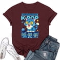 thumbnail image 1 of Moonsky Camiseta unisex Huntrix Dem-0n, colores cómodos, camiseta Huntrix para niñas, camiseta Mira Rumi Joey, merchandising, regalo juvenil para fans del K-pop (Rojo intenso M), 1 of 4