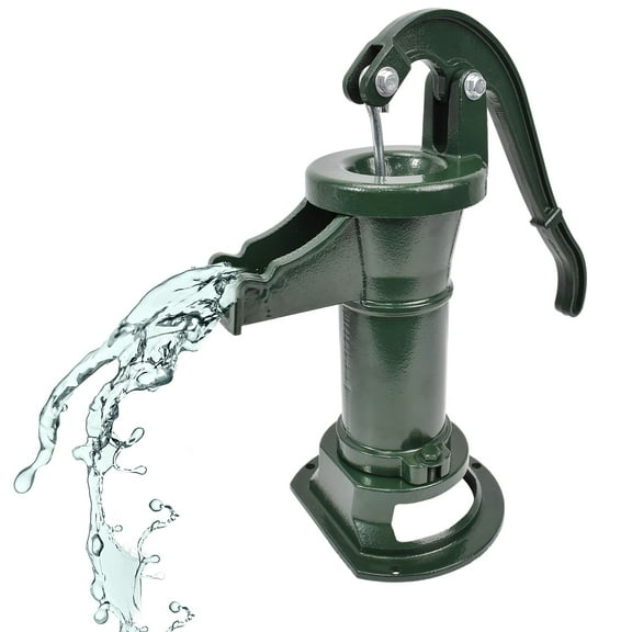 iMeshbean Antique Well Hand Pitcher Pump 25 ft Max Lift Cast Iron Manual Water Pump