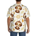 thumbnail image 5 of Balery Sloth Yoga Men's Casual Button Down Shirt Short Sleeve Textured Summer Cuban Beach Shirts-3X-Large, 5 of 7