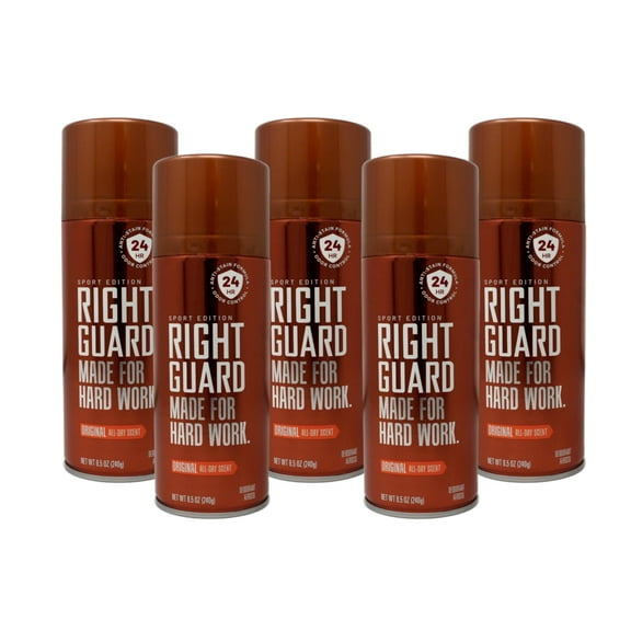 Right Guard Sport Deodorant, Aerosol, Original 8.5 Oz (Pack Of 5)