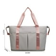thumbnail image 3 of LACKUST Large Travel Tote, Expandable Gym Tote, Carry On Overnight, Trolley Sleeve, Wet Pocket, Travel Duffel Bags,Gray, 3 of 9