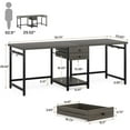 thumbnail image 2 of Tribesigns Long Computer Desk with  Shelves, 79 Inch Double Desk with 2 Drawers for Home Office, Gray, 2 of 7
