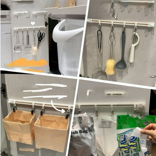 Ganchos adhesivos para almacenamiento en la cocina, paquete de