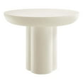 thumbnail image 1 of Pemberly Row Contemporary 40" Round Concrete Dining Table in White, 1 of 10