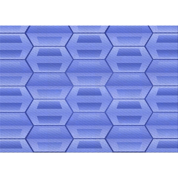 Ahgly Company Indoor Rectangle Patterned Sky Blue Dress Blue Area Rugs, 7' x 9'
