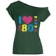 thumbnail image 5 of Blusa de manga corta con estampado de hombro descubierto informal para mujer a la moda, Tops de verano Fridja  ghk377, 5 of 5