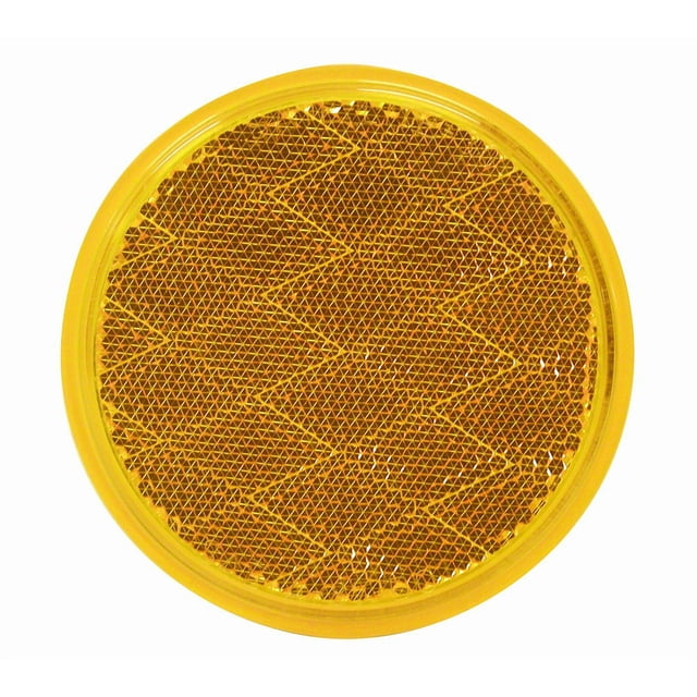 Peterson Mfg. Reflector V475A Quick Mount; Amber Lens; 3-3/16 Inch Round; Without Housing; Adhesive Backing