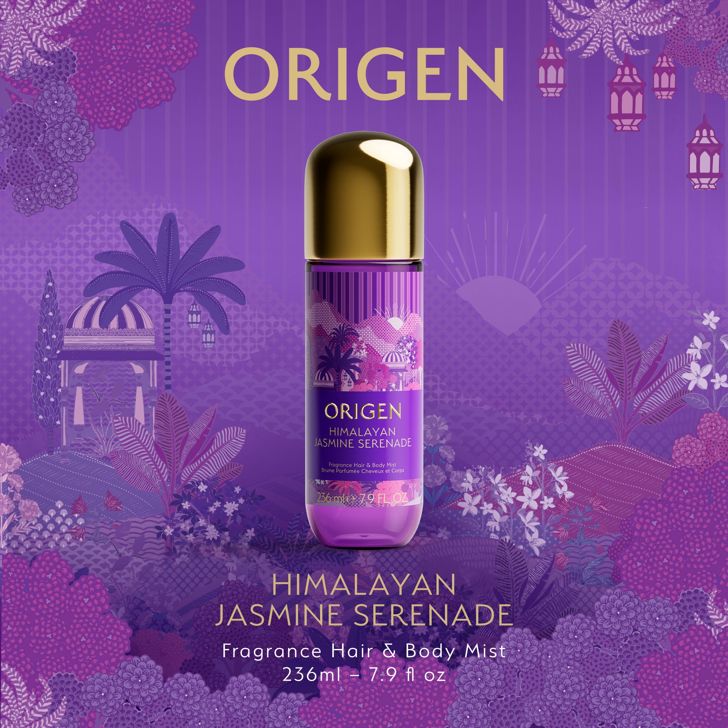 Origen Himalayan Jasmine Serenade Hair and Body Mist, a Soft and Sensual White Floral Fragrance for Women, 7.9 oz
