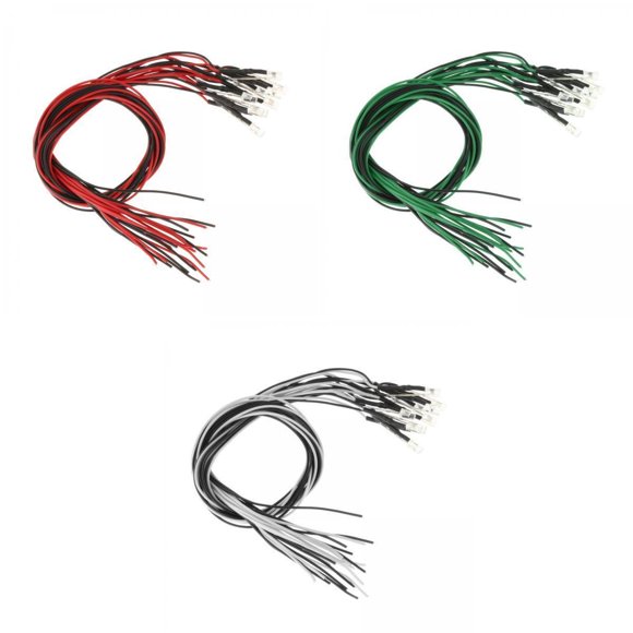 30 unids/pack 3mm precableado size led 3V 6V luces para DIY coche barco juguete Yotijar Microluces de paisaje