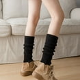 thumbnail image 3 of Mosey 1 Pair Women Winter Leg Warmers Thickened Solid Color Japanese Lolita Elastic Anti-slip Warm Compression Hollowed Out Foot Heel Knitted Soft Calf Socks High Socks, 3 of 8
