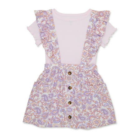 

Wonder Nation Baby and Toddler Girls Pinafore Dress Set 3-Piece Sizes 12M-5T
