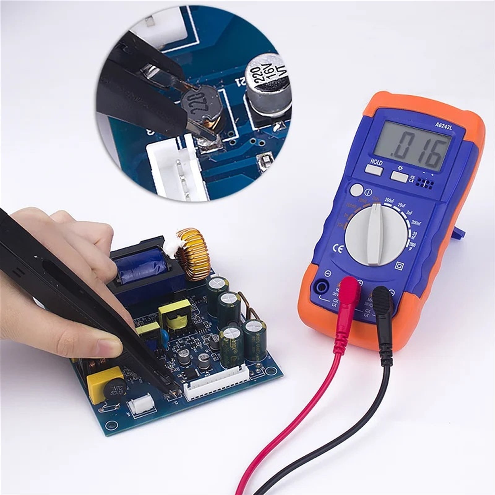 A6243L Digital LC Meter Multimeter Professional Capacitor Tester Automotive Inductance Capacitance Meter Tester Analog ,High Accuracy