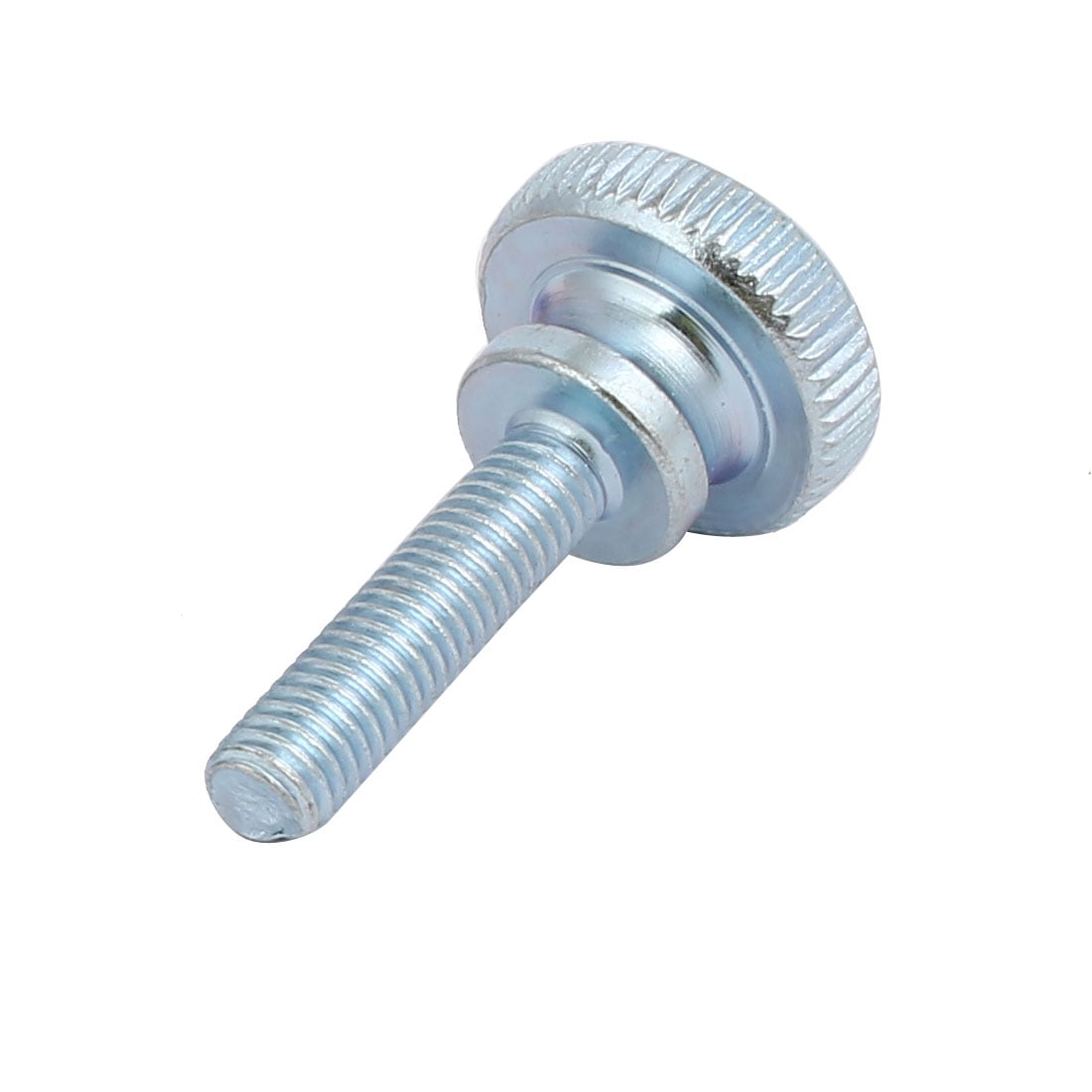 Unique Bargains M5x20mm Carbon Steel Flat Knurled Head Fully Threaded