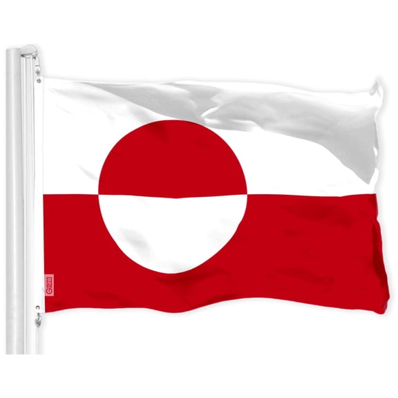 G128 Greenland Flag | 3x5 Ft | LiteWeave Pro Series Printed 150D Polyester | Indoor/Outdoor, Vibrant Colors, Brass Grommets