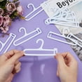 thumbnail image 3 of 60Pcs 11cm Hangers Set White Plastic Clothes Hangers Dress Hanger Mini Pet Coat Hanger Pant Hanger Hangers Accessories for Organizing Dollhouse Closet Skirt Blue DIY, 3 of 6