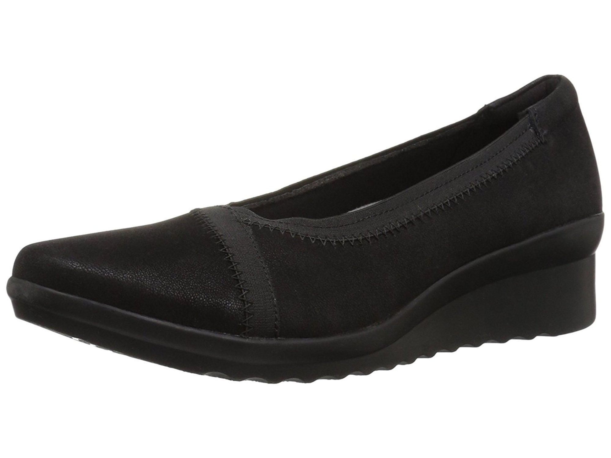 Clarks Womens Caddell Dash Leather Closed Toe Wedge Pumps Walmart