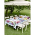 thumbnail image 3 of Outdoor Tablecloth with Umbrella Hole and Zipper, Spring Easter Rectangle Table Cloth 60x84 Inch Waterproof Tablecloth, Watercolor Flower Eggs Berry Leaf Blue Plaid Picnic Table Cover for Patio, 3 of 7