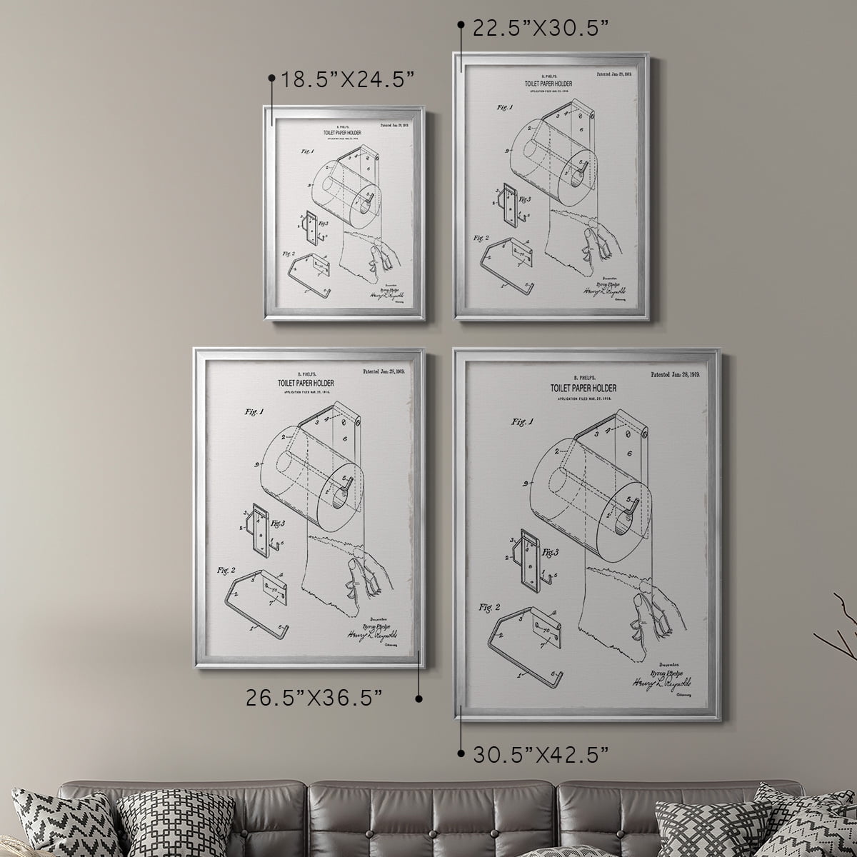 Toilet Paper Patent II Premium Classic Framed Print - Ready to Hang