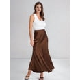 thumbnail image 4 of Womens Skirts Business Casual Clothes High Waisted Cocktail Party Wedding Guest Mermaid Maxi Skirt Brown S, 4 of 9